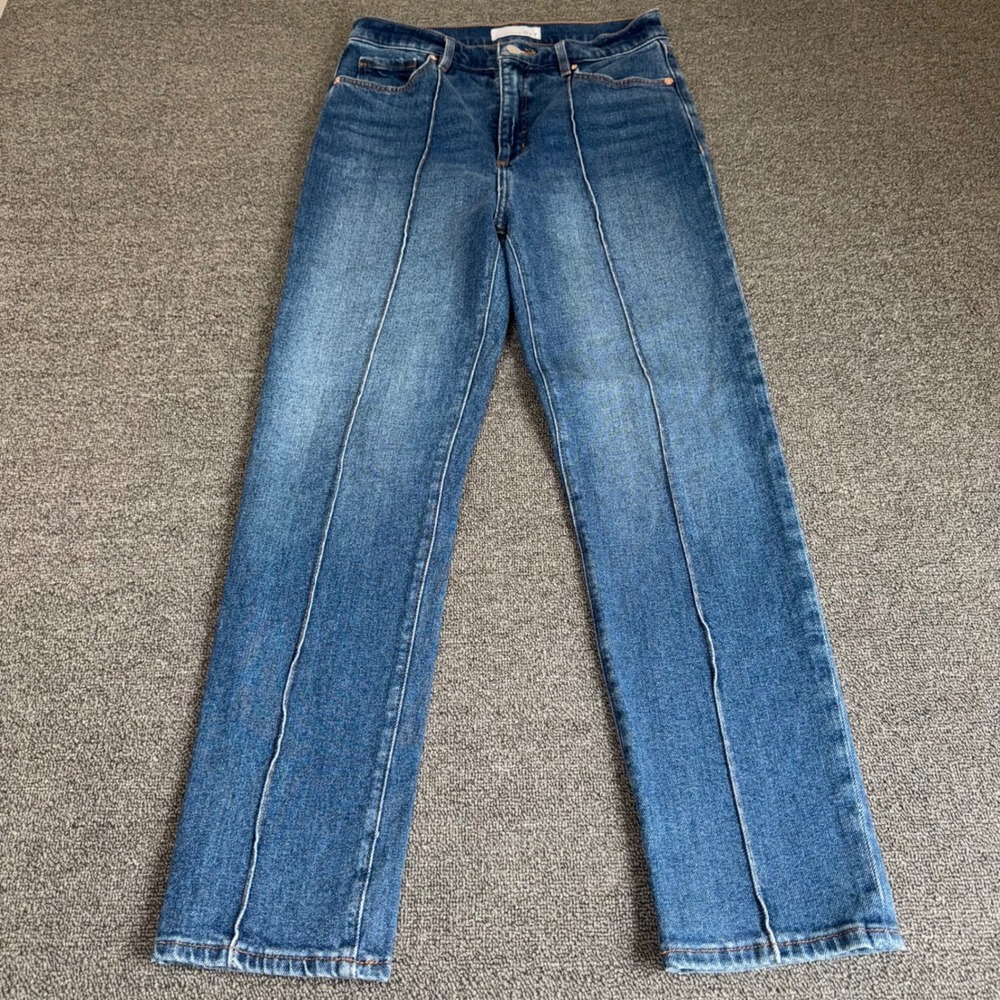 LOFT The Slim High Rise Front Seam Straight Leg Jeans Blue Denim Size 26/2
